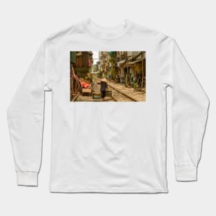 Train Street Vendor Long Sleeve T-Shirt